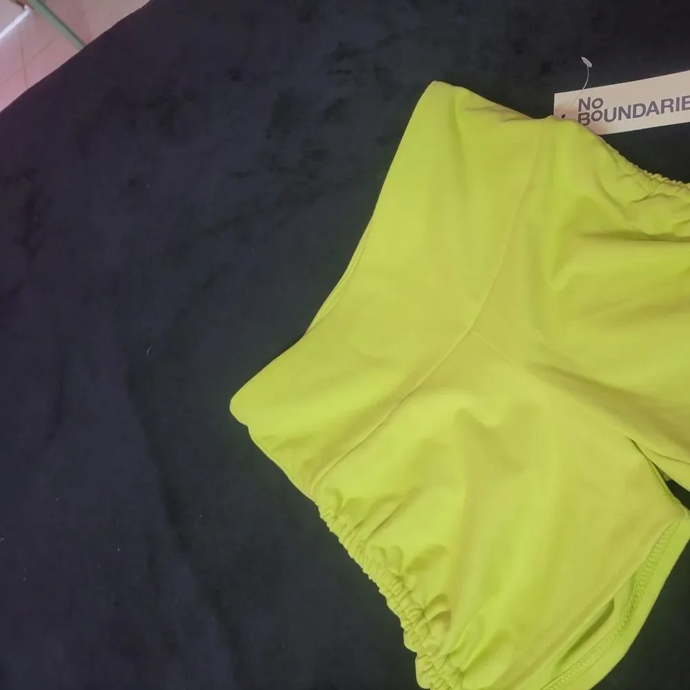 XXS-No-boundaries Women's Green and Yellow Shorts